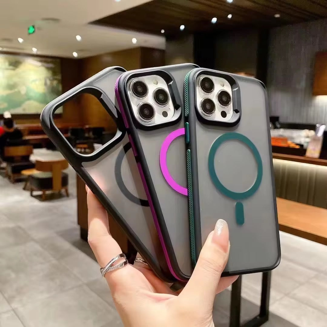 Tinted Matte Hard Magsafe Case with Color Border for iPhone