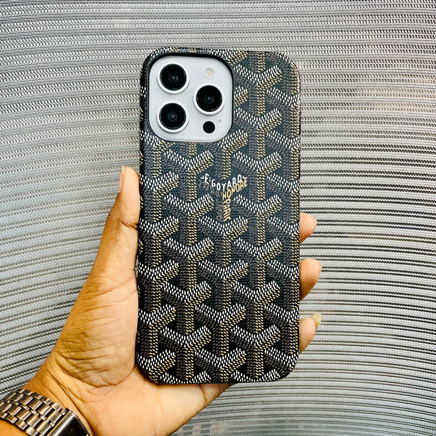Luxe Printed Inner Fur iPhone 16 Pro Max Case