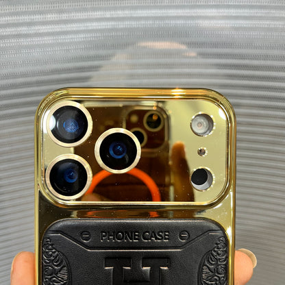 Premium Embossed Leather Logo iPhone 17 Pro Case