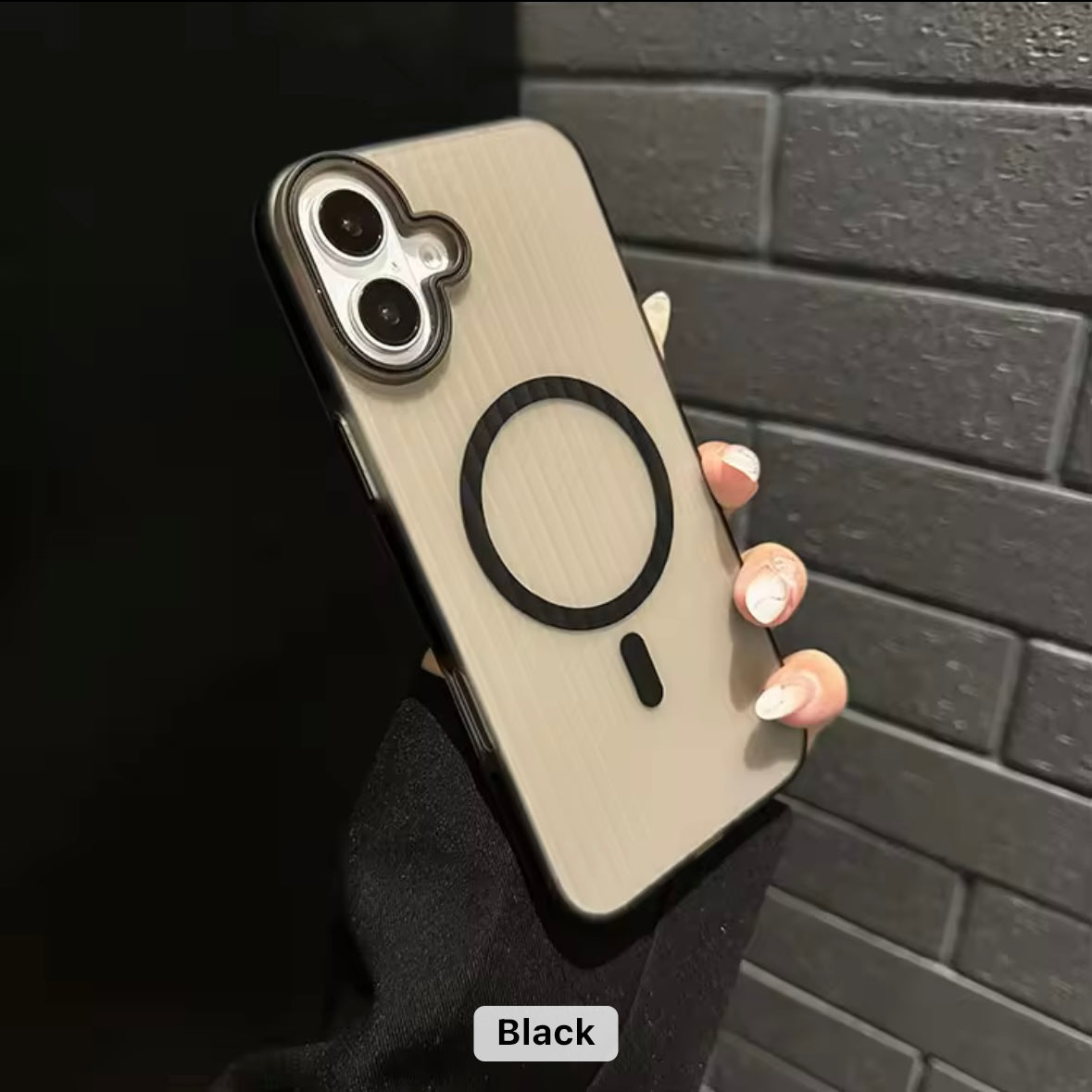 MagSafe Transparent Striped iPhone Case