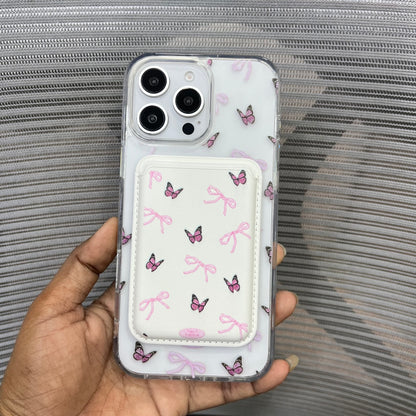 Bow Print MagSafe Wallet iPhone 16 Pro Case