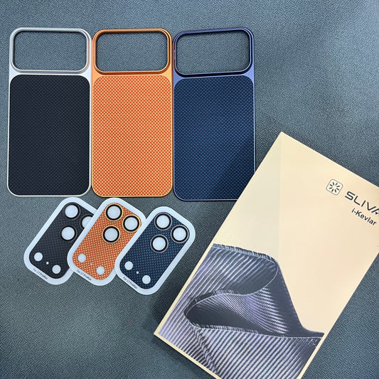 Premium Carbon Fiber Metal Plate iPhone 17 Pro Max Case