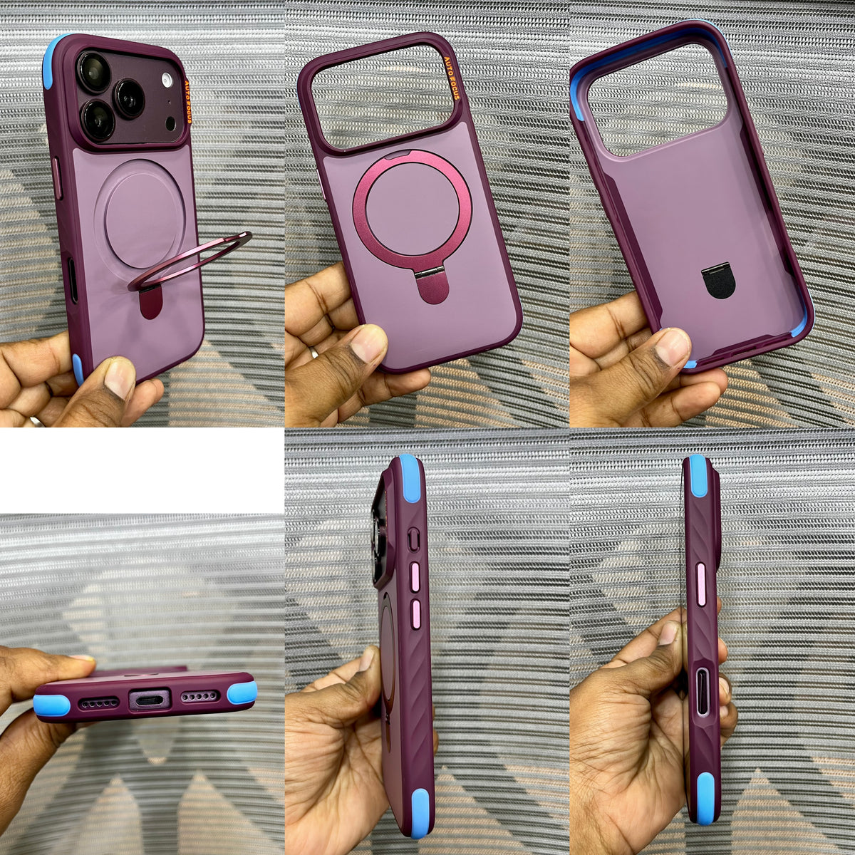 Matte Shockproof Hybrid Bumper with Metal Stand