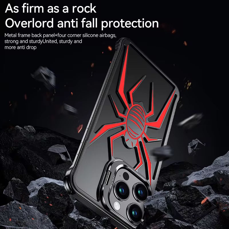 Metal Spider Bumper Case with Stand for iPhone 15 Series