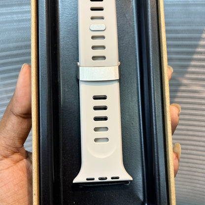 Silicone SteelLock Band For iWatch