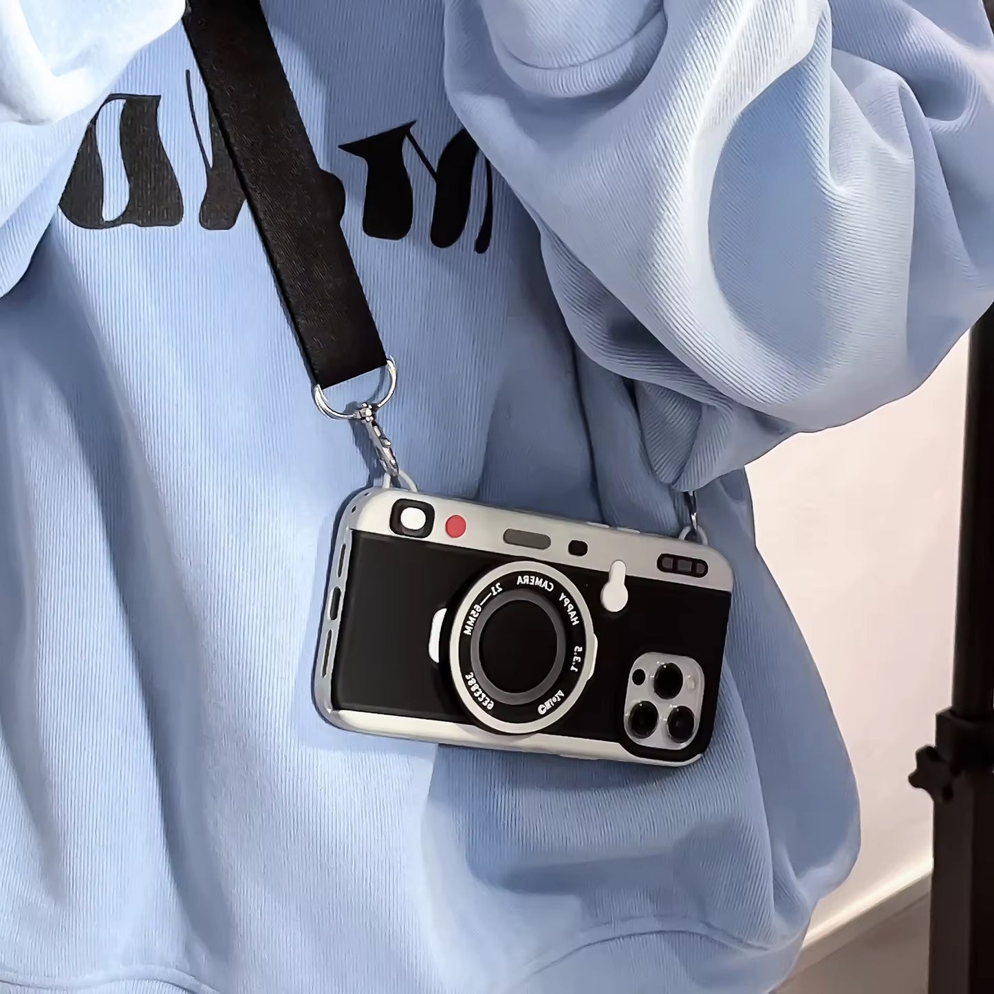 Rubber Camera iPhone Case with Sling