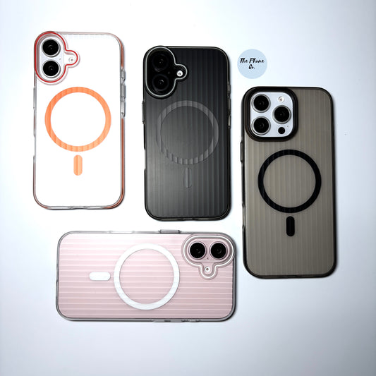 MagSafe Transparent Striped iPhone Case