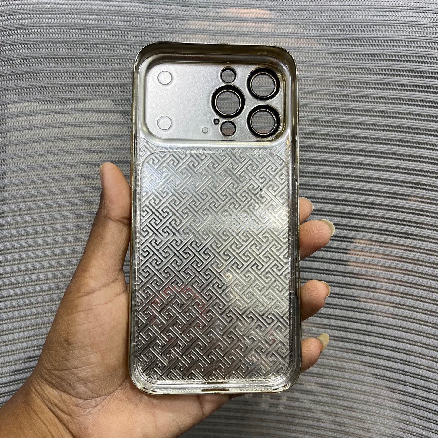 Premium Embossed Leather Logo iPhone 16 Pro Case