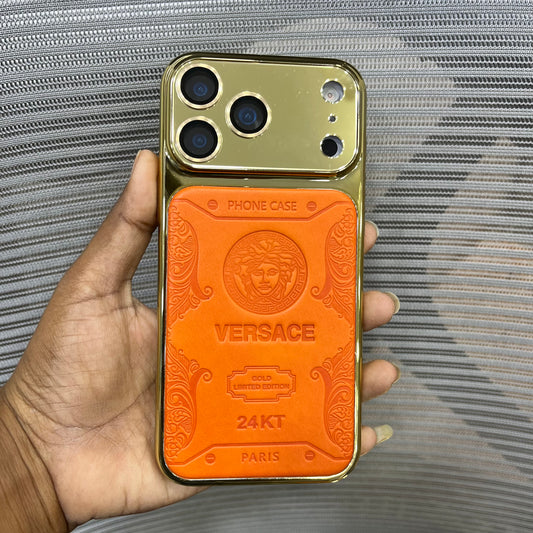 Premium Embossed Leather Logo iPhone 17 Pro Case