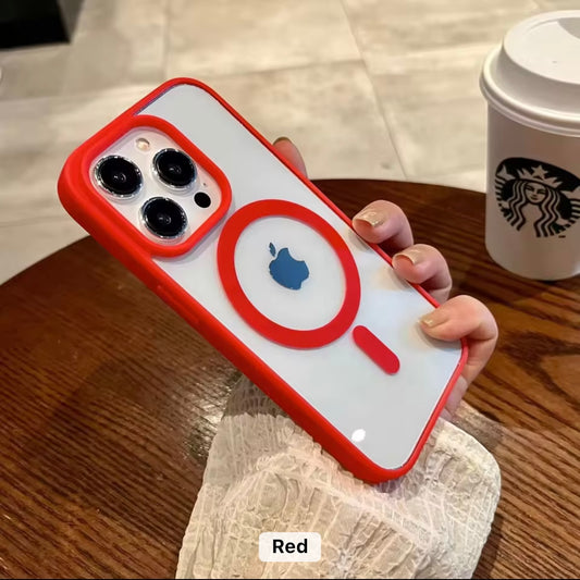 MagSafe Transparent Color Border Case for iPhone