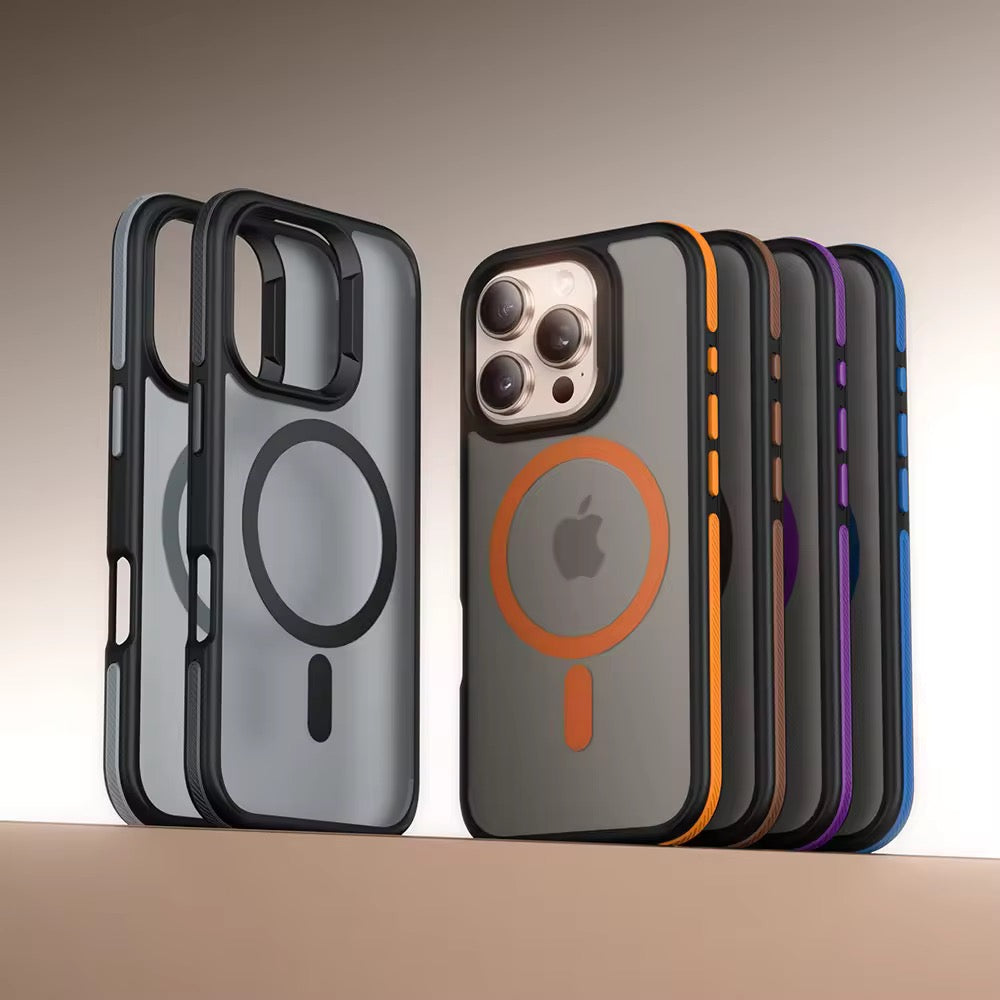 Tinted Matte Hard Magsafe Case with Color Border for iPhone