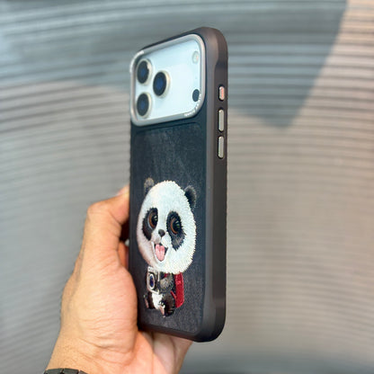 StitchPals Panda Embroidered iPhone 17 Pro Max Case