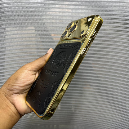Premium Embossed Leather Logo iPhone 16 Pro Case