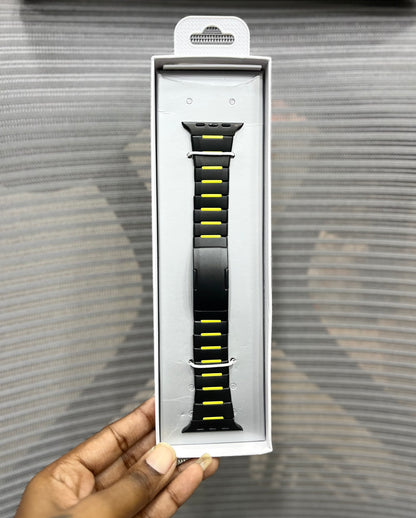 DualTone Metal & Silicone Hybrid iWatch Strap