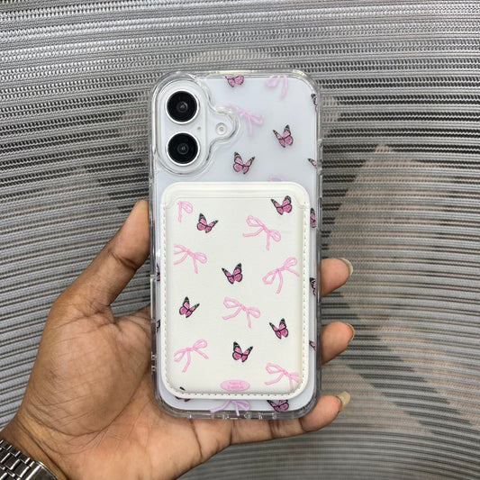 Bow Print MagSafe Wallet iPhone 17 Case