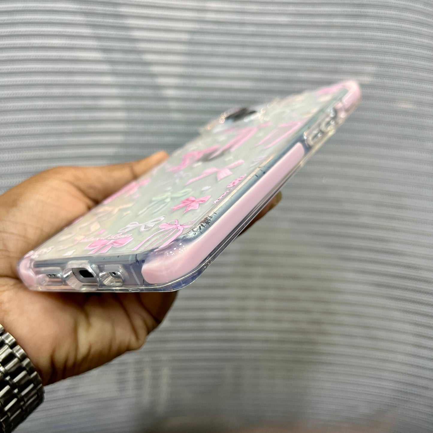 Glitter Bow Printed iPhone 15 Case