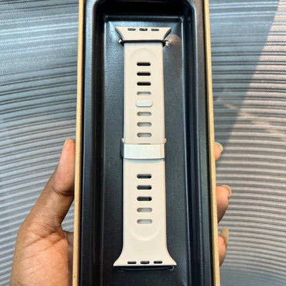 Silicone SteelLock Band For iWatch