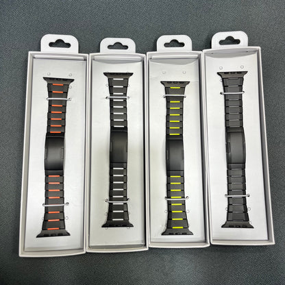 DualTone Metal & Silicone Hybrid iWatch Strap
