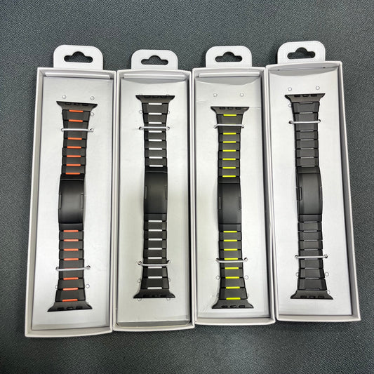 DualTone Metal & Silicone Hybrid iWatch Strap