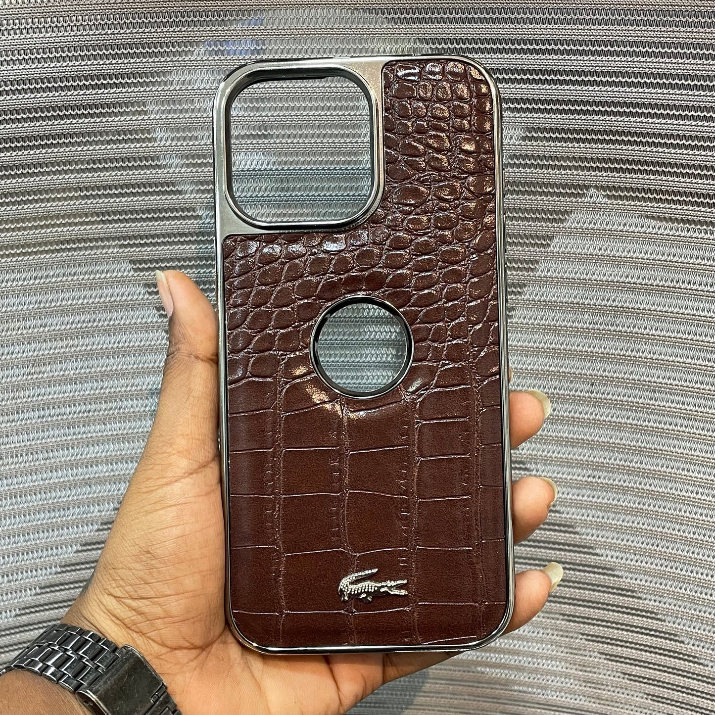 Leather Logo iPhone 16 Pro Max Case