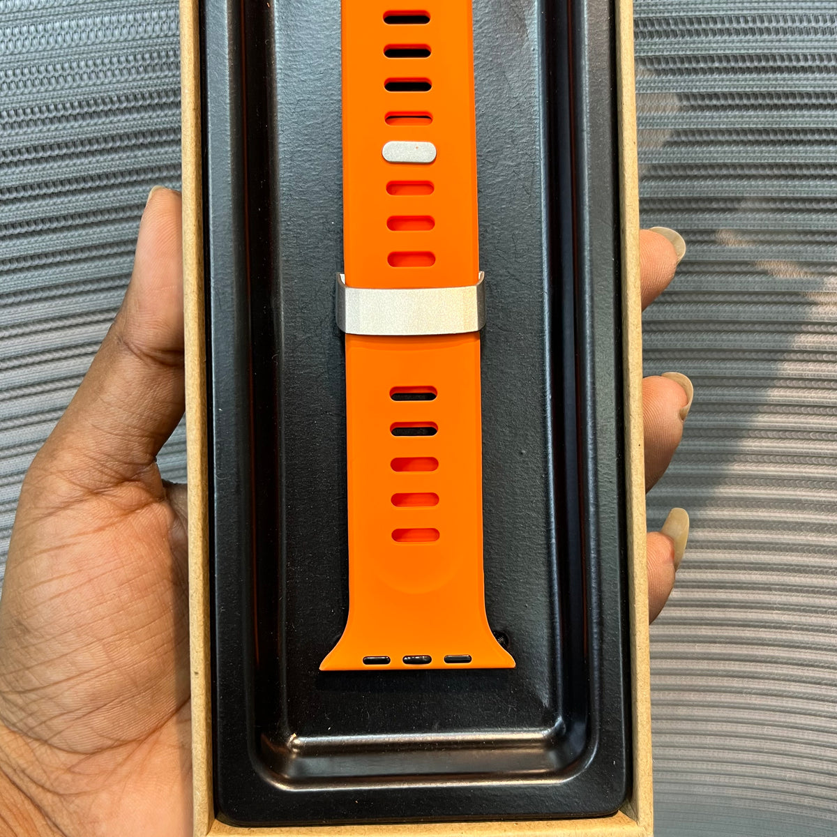 Silicone SteelLock Band For iWatch