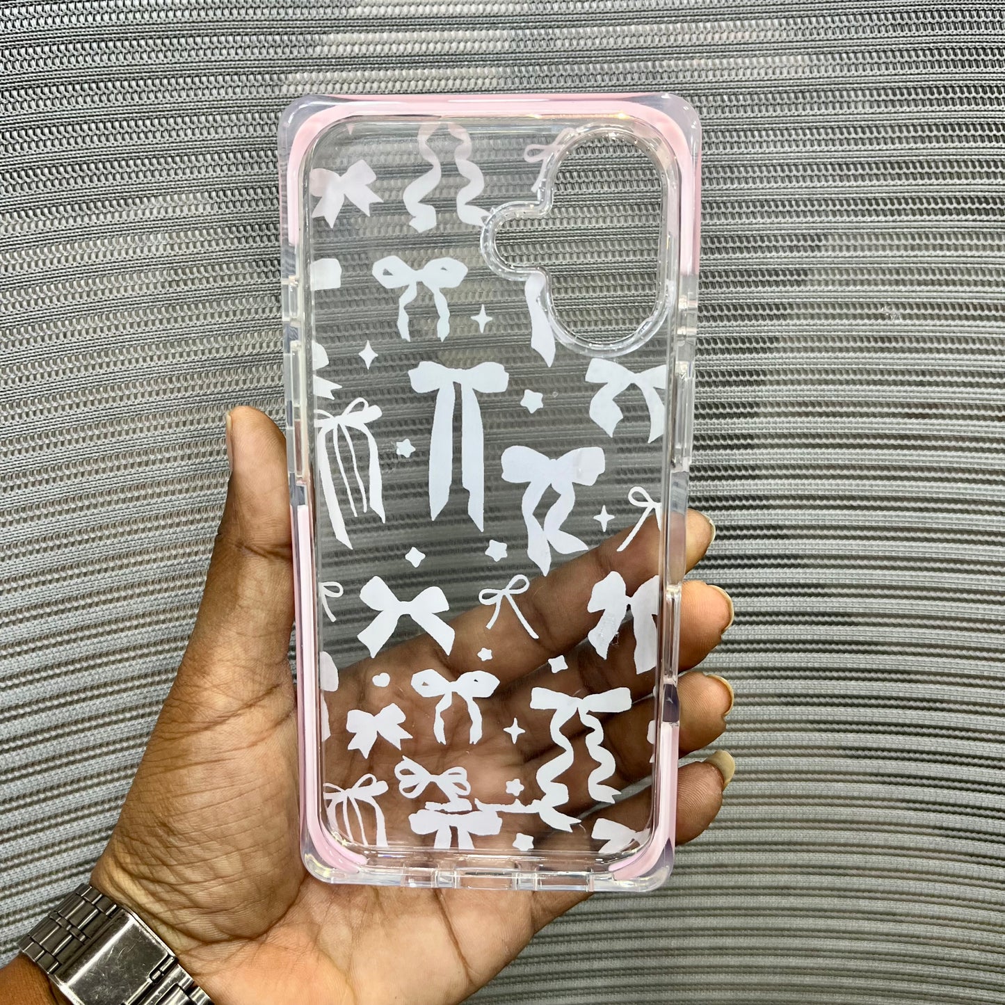 Glitter Bow Printed iPhone 17  Case
