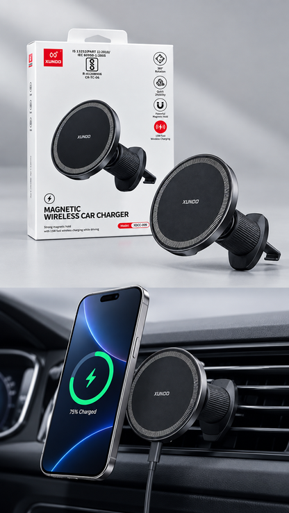 15W Magnetic Wireless Car Charger Air-Vent Lock