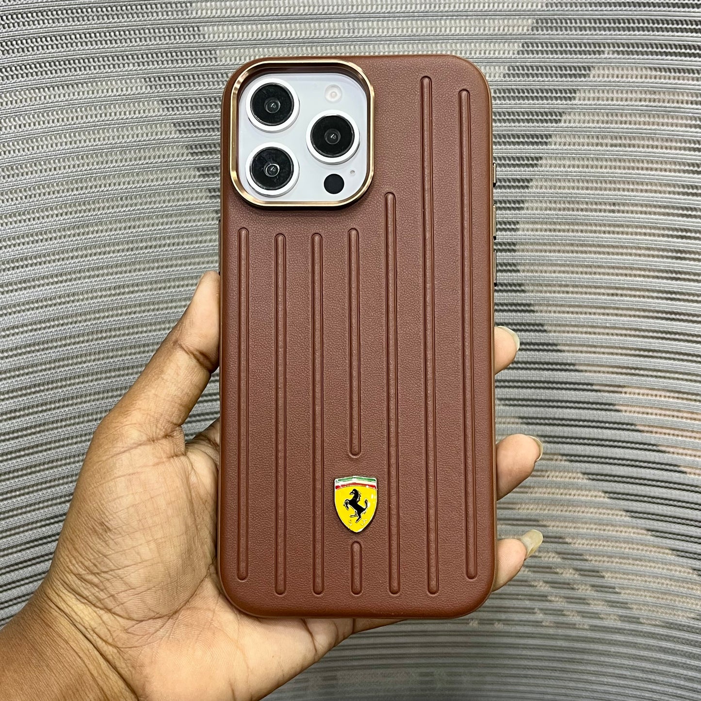 Leather Racing Logo iPhone 16 Series Case