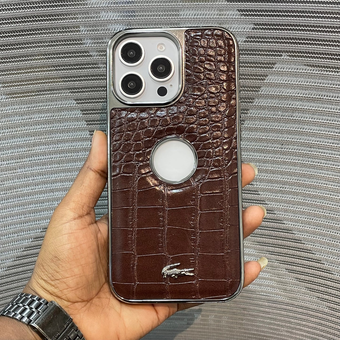 Leather Logo iPhone 16 Pro Max Case