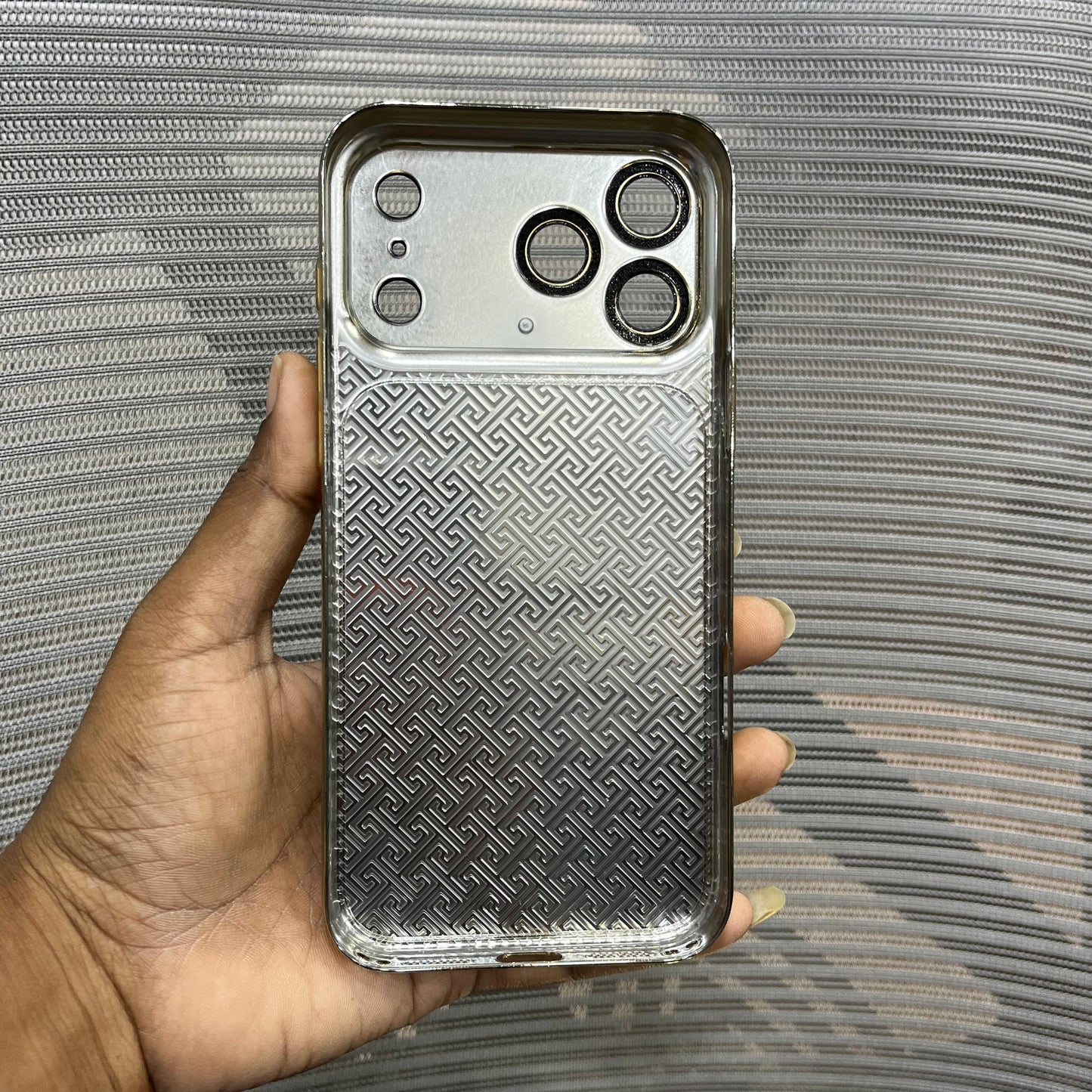 Premium Embossed Leather Logo iPhone 17 Pro Case
