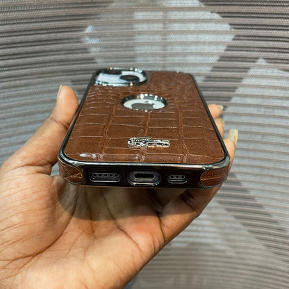 Leather Logo iPhone 15 Case