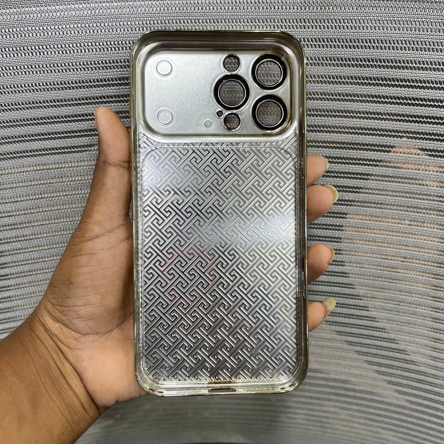 Premium Embossed Leather Logo iPhone 16 Pro Case