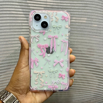 Glitter Bow Printed iPhone 15 Case