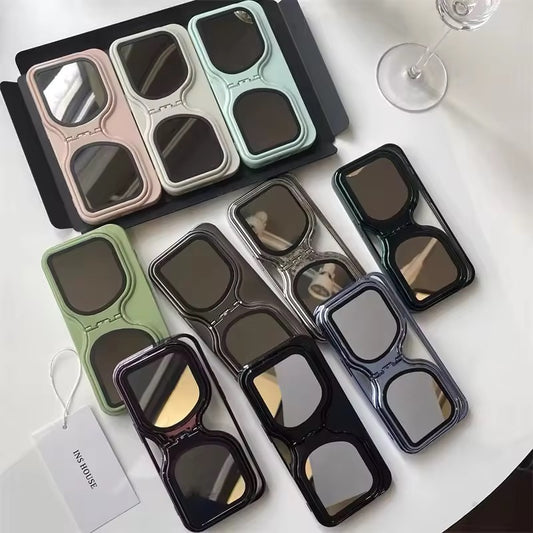 Fancy Hard Sunglasses Mirror with Stand iPhone Case