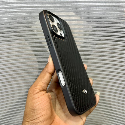 Premium Carbon Fiber Logo iPhone 15 Pro Max Case