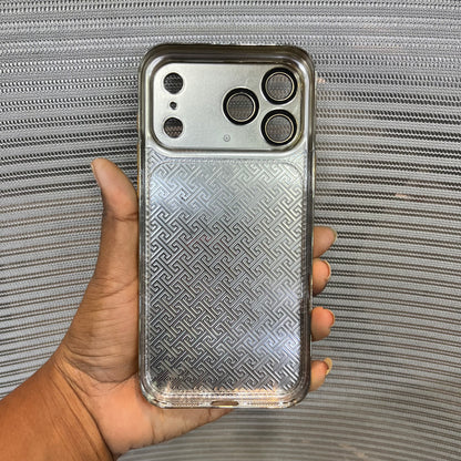 Premium Embossed Leather Logo iPhone 17 Pro Case