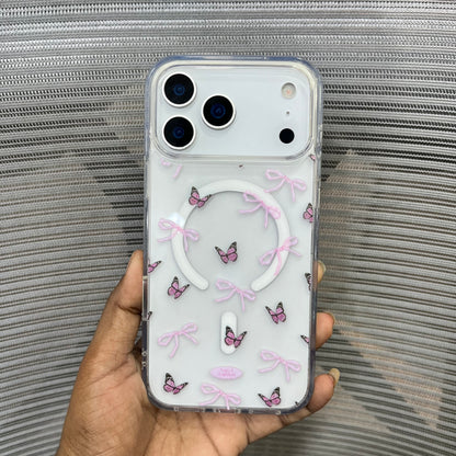 Bow Print MagSafe Wallet iPhone 17 Pro Max Case