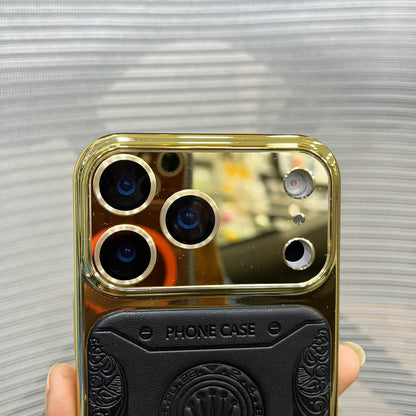 Premium Embossed Leather Logo iPhone 17 Pro Case