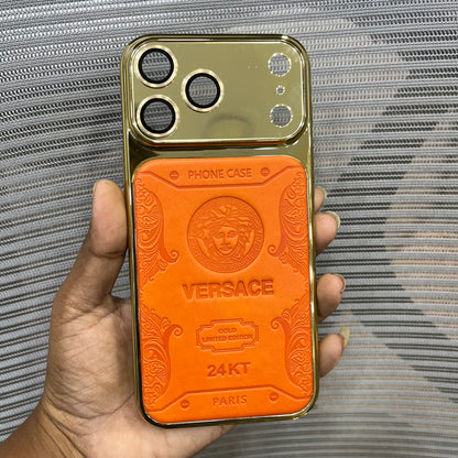 Premium Embossed Leather Logo iPhone 17 Pro Max  Case