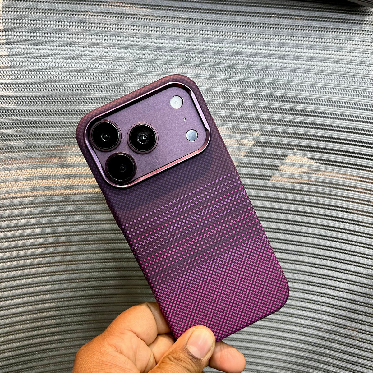 Carbon Fiber Gradient Embossed iPhone Case