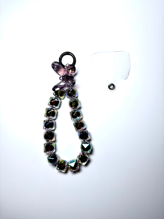 Octagon Butterfly Phone Charm Strap