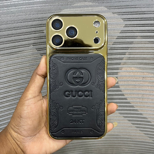 Premium Embossed Leather Logo iPhone 17 Pro Case