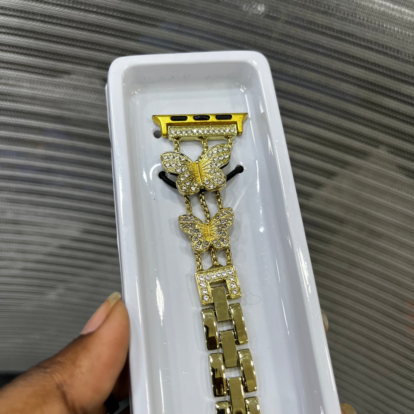 Metal Diamond Butterfly iWatch Strap