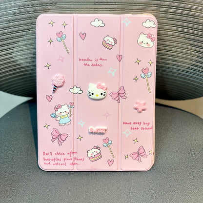 Kitty - 3D Cartoon Printed iPad Case