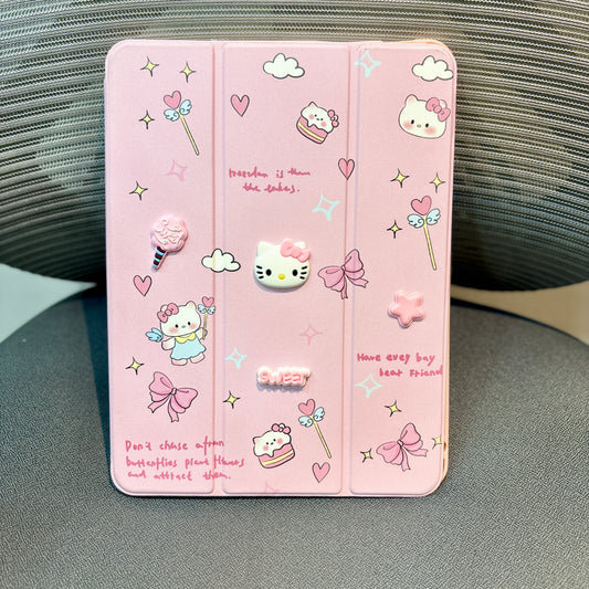 Kitty - 3D Cartoon Printed iPad Case