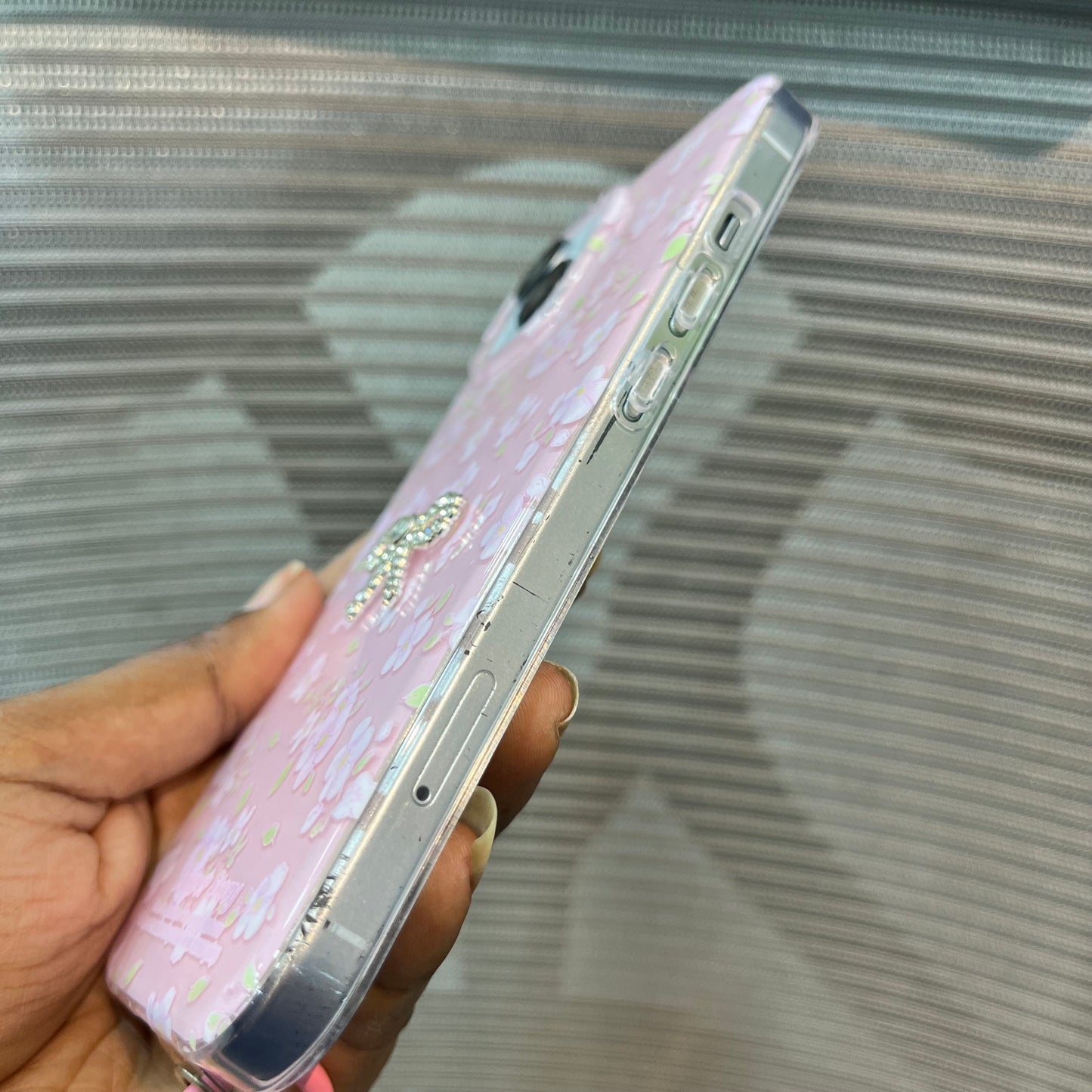 Floral Charm Clear iPhone 15 Case