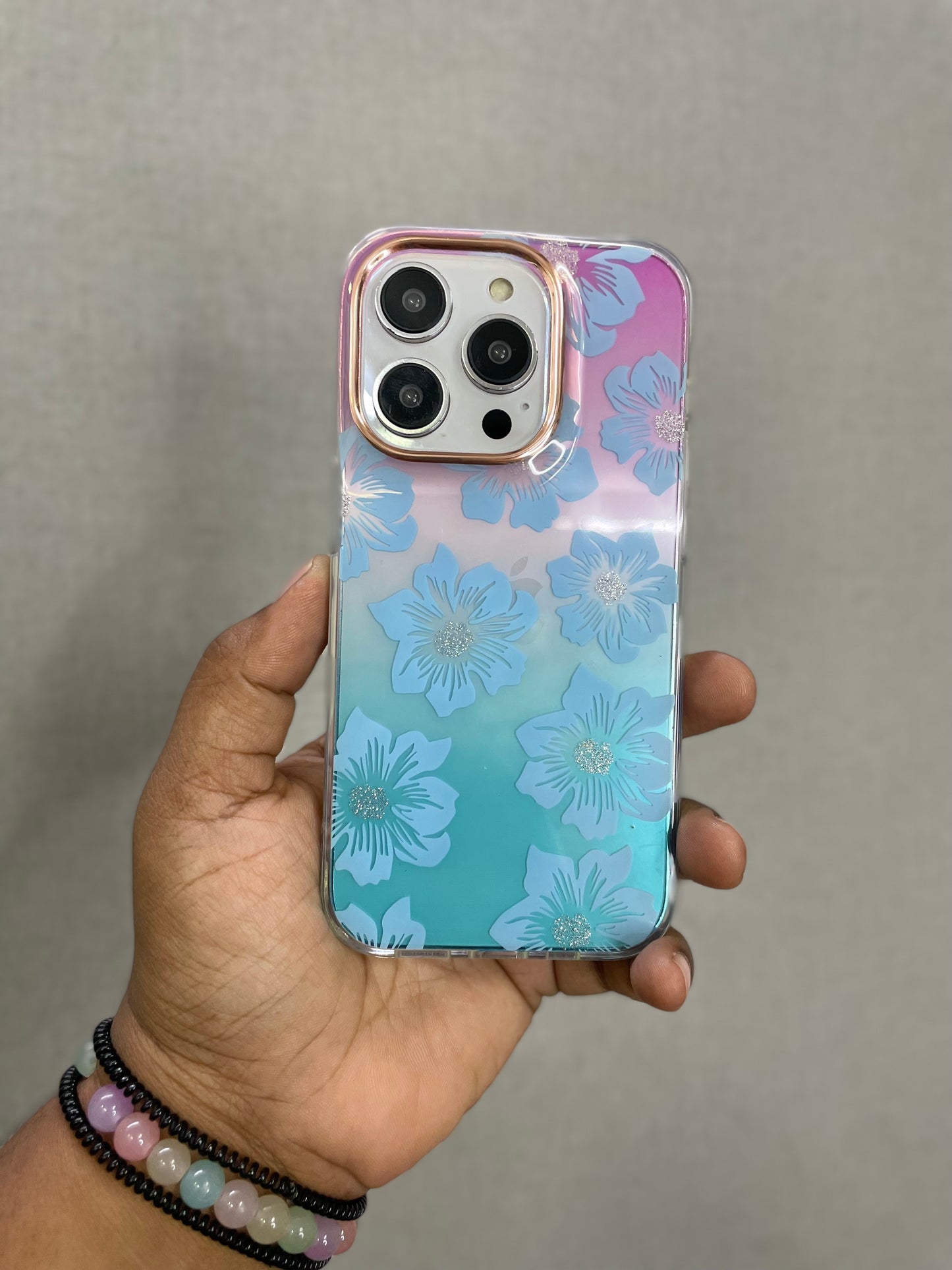 Floral Printed Gradient Case for iPhone