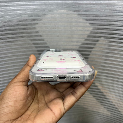Bow Print MagSafe Wallet iPhone 16 Pro Max Case