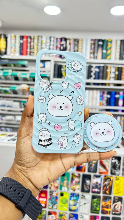 Polar Bear Aesthetic iPhone Case with Detachable Popsocket