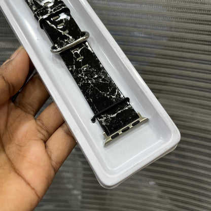 Gloss Marble Leather-Finish iWatch Strap